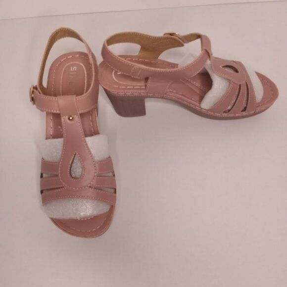 Women's Sandals Size 6.5 Pink Fish Mouth 3"Inch Square Heel Lightweight NWOT - Picture 6 of 6